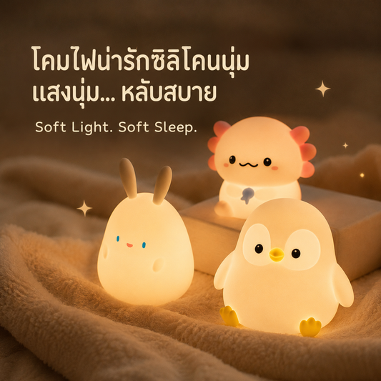 โคมไฟ LED ซิลิโคน แสงอบอุ่น ชาร์จ USB-C